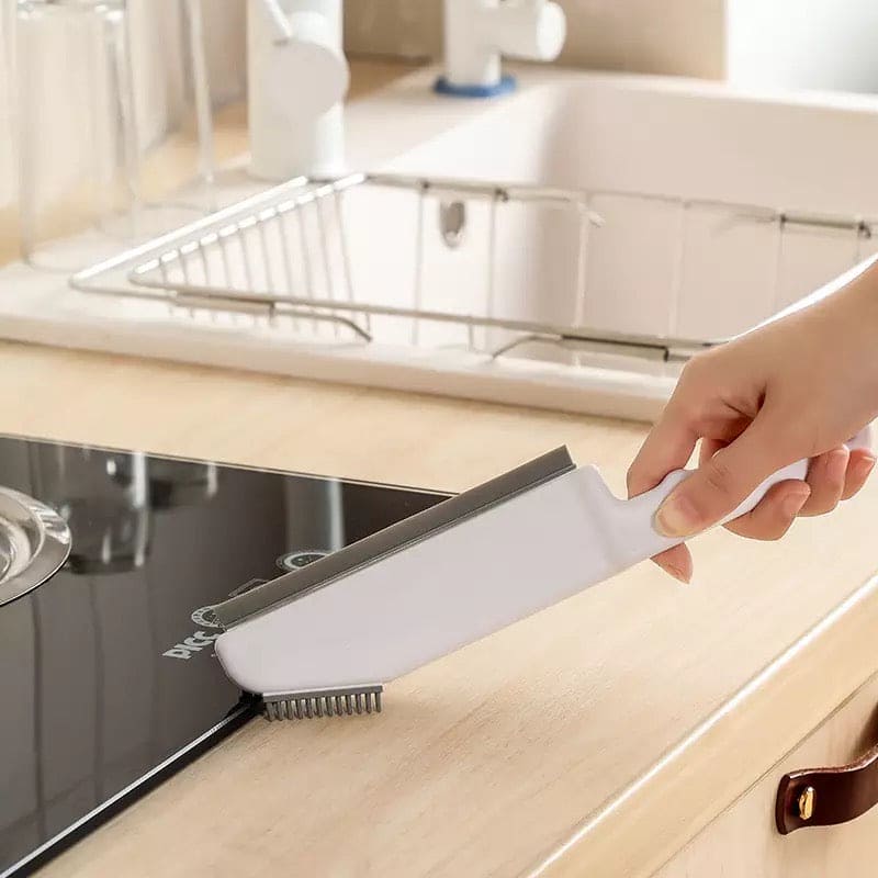 3 in 1 Countertop Cleaning Brush For Desktop, Glass Household Cleaning Supplies Floor Brush, Long Handled Tile Brush, Silicone Window Glass Groove Crevice Brush, Multifunctional Kitchen Stove Scraper, Bathtub Wall Brush Cleaning Tool 3 in 1 Countertop Cleaning Brush For Desktop, Glass Household Cleaning Supplies Floor Brush, Long Handled Tile Brush, Silicone Window Glass Groove Crevice Brush, Multifunctional Kitchen Stove Scraper, Bathtub Wall Brush Cleaning Tool